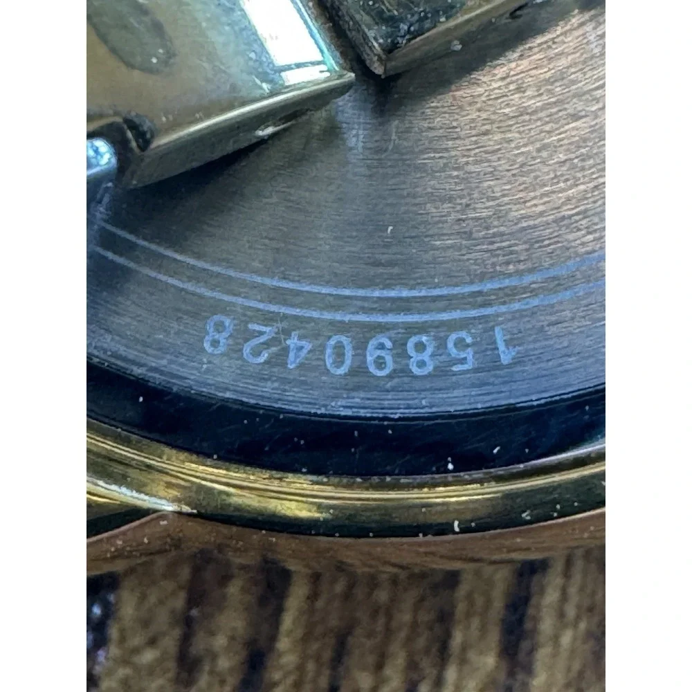 Bulova Maribor 98R171 Gold Tone Watch Diamond Bezel Day Date Women 36mm